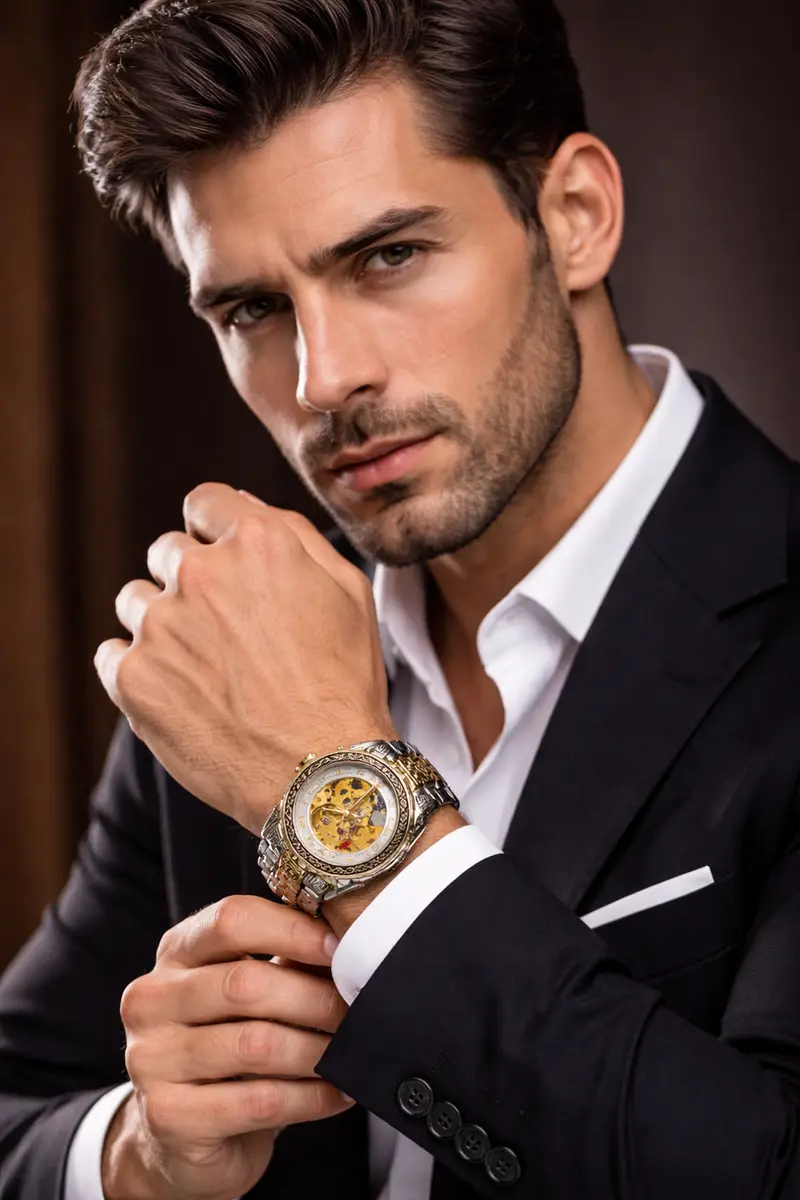 Automatic Mechanical Skeleton Watch for Men - Image 12 in Pune